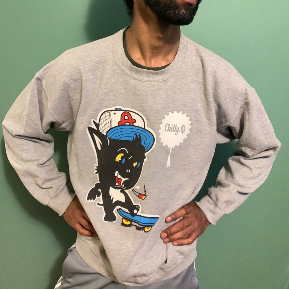 Graphic men’s crew neck sweater